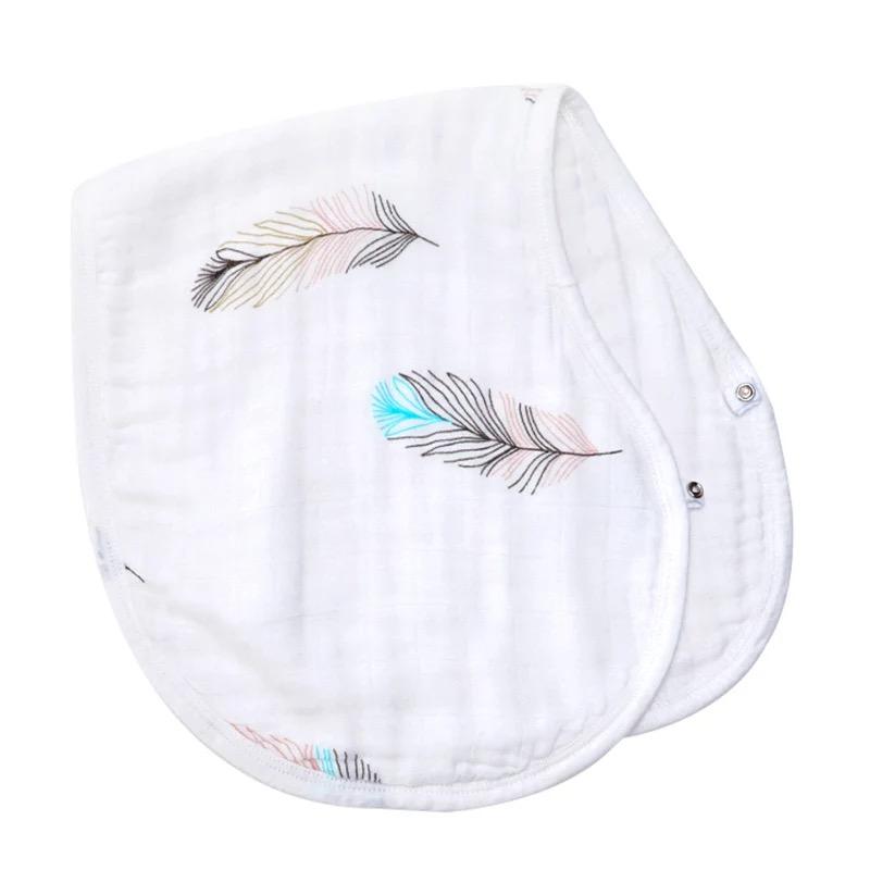 2 in 1 Bib & Burp Cloth 6 Layer Bamboo Cotton - Feathers - Mumma Bear Mum And Baby