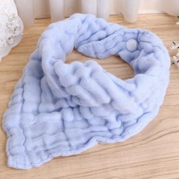 6-Layer Muslin Cotton Bandana Bib - Blue - Mumma Bear Mum And Baby