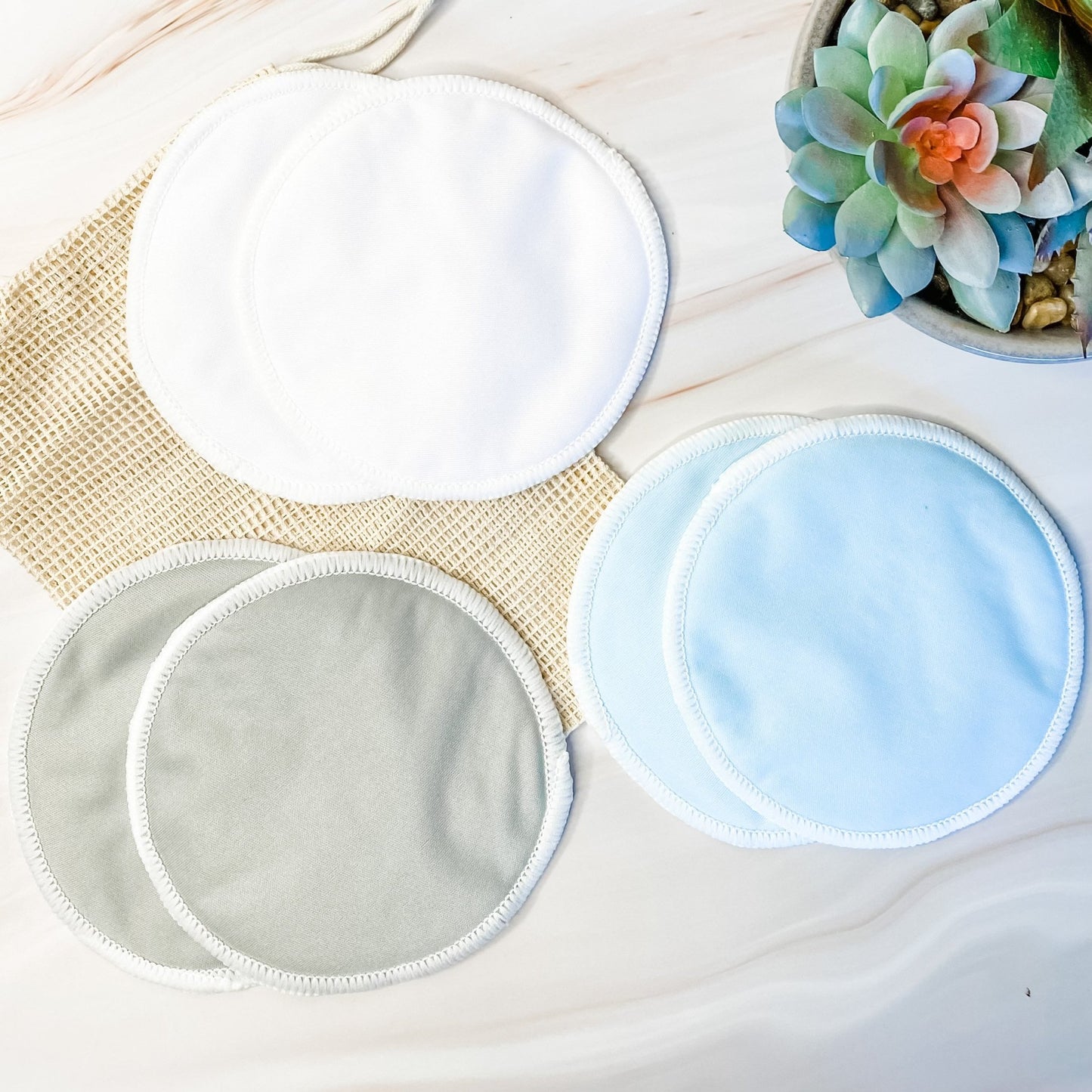 Bamboo Breast Pads (3 Pairs) - Sky Blue Set - Mumma Bear Mum And Baby