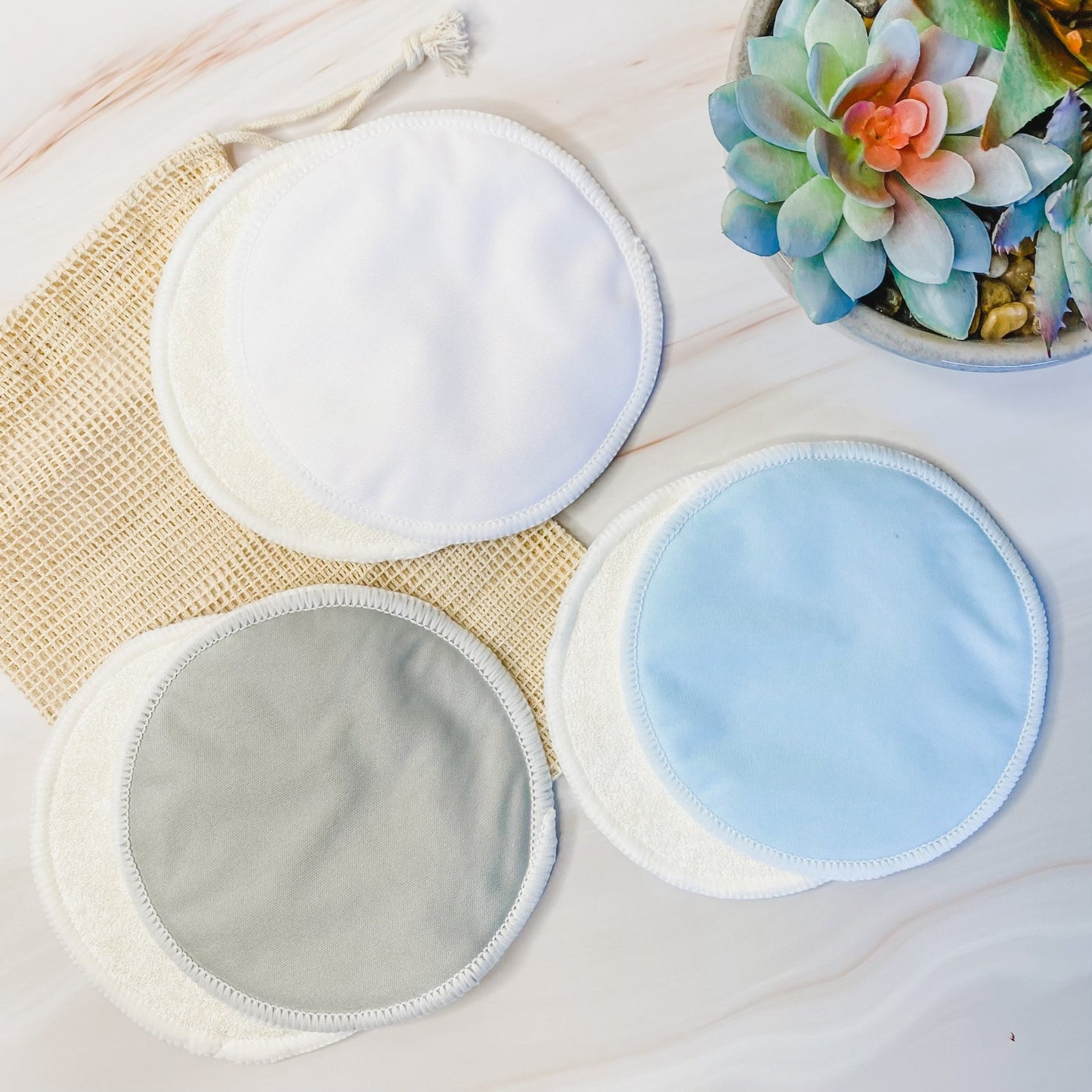 Bamboo Breast Pads (3 Pairs) - Sky Blue Set - Mumma Bear Mum And Baby