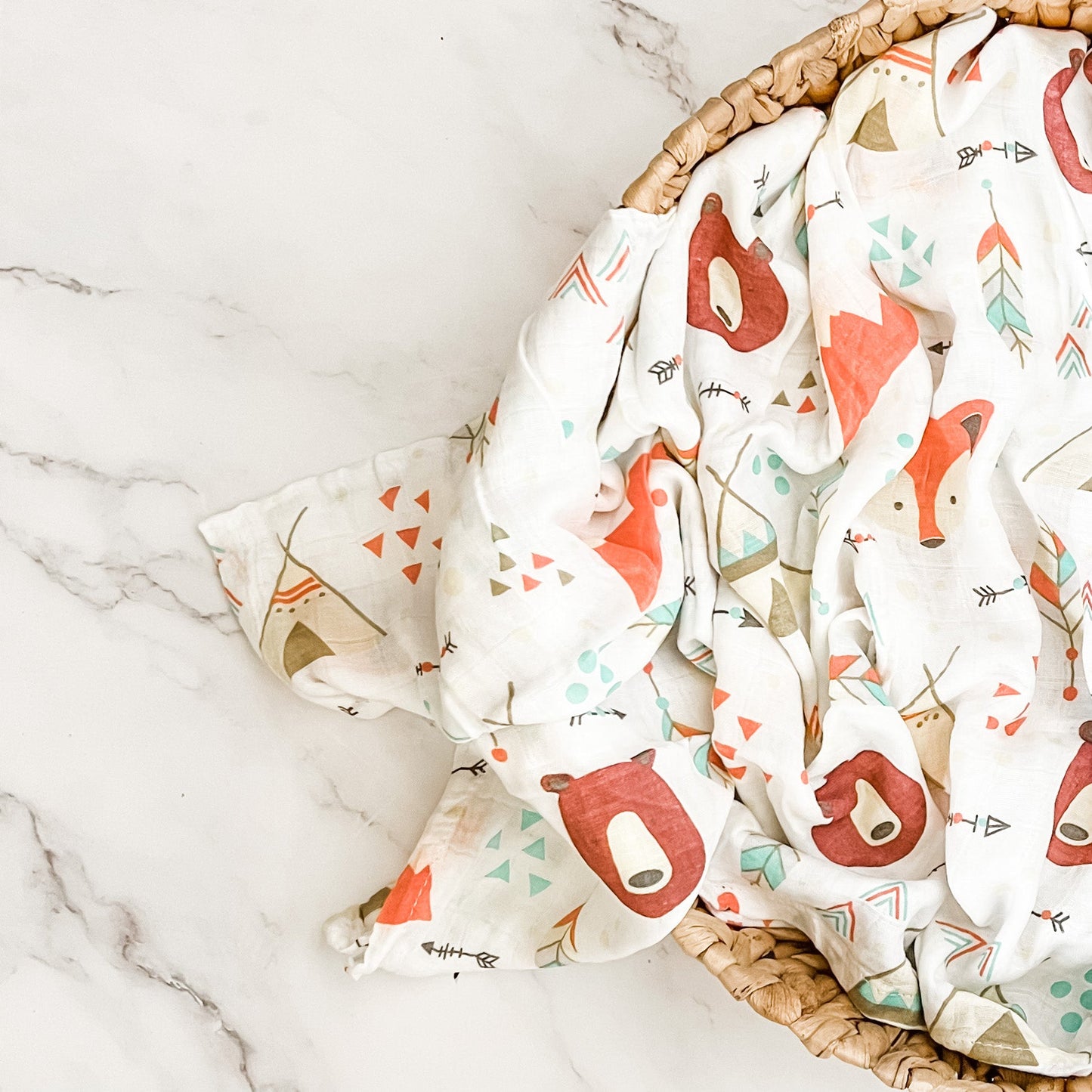 Bamboo Cotton Muslin Wrap - Bear & Fox - Mumma Bear