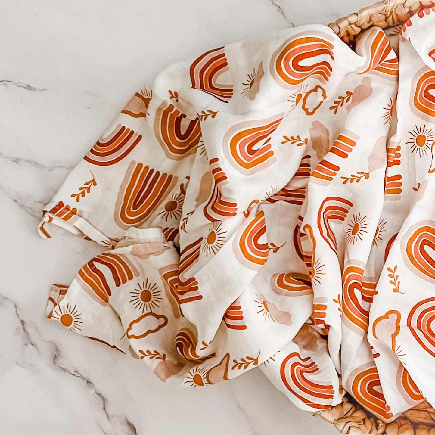 Bamboo + Organic Cotton Muslin Wrap - Boho Rainbow - Mumma Bear