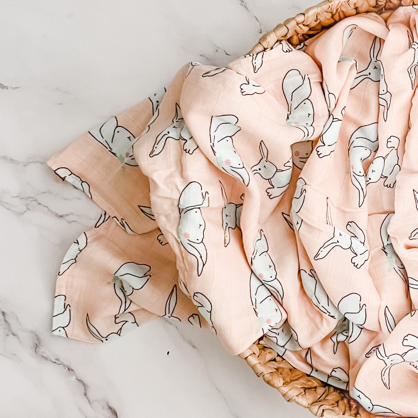 Bamboo + Organic Cotton Muslin Wrap - Bunny - Mumma Bear