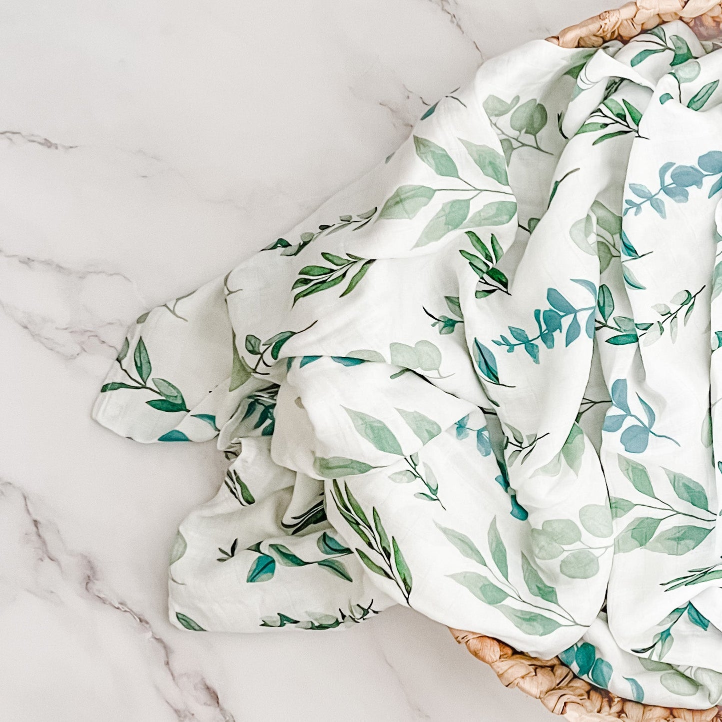 Bamboo + Organic Cotton Muslin Wrap - Bush Leaves - Mumma Bear