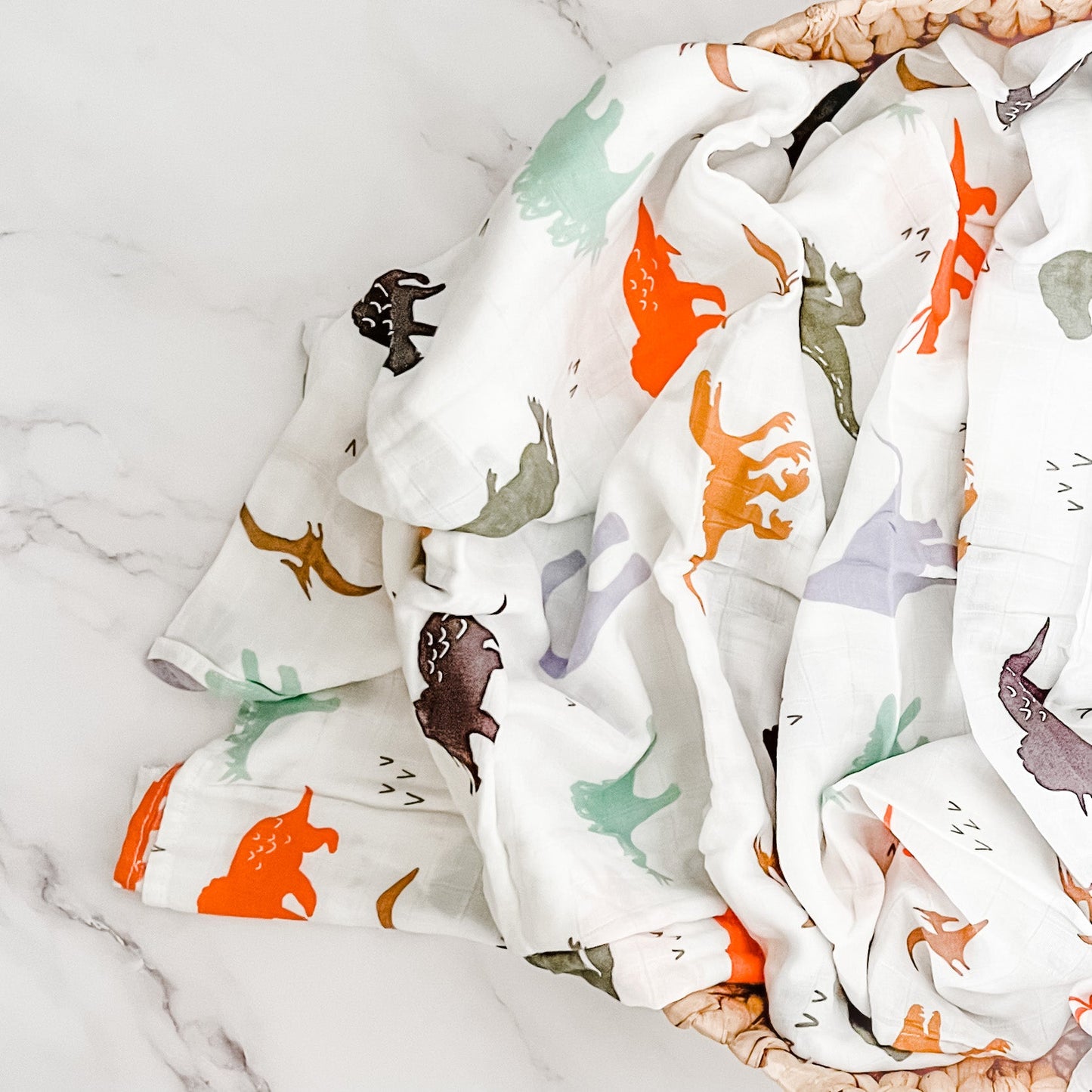 Bamboo + Organic Cotton Muslin Wrap - Dinosaurs - Mumma Bear