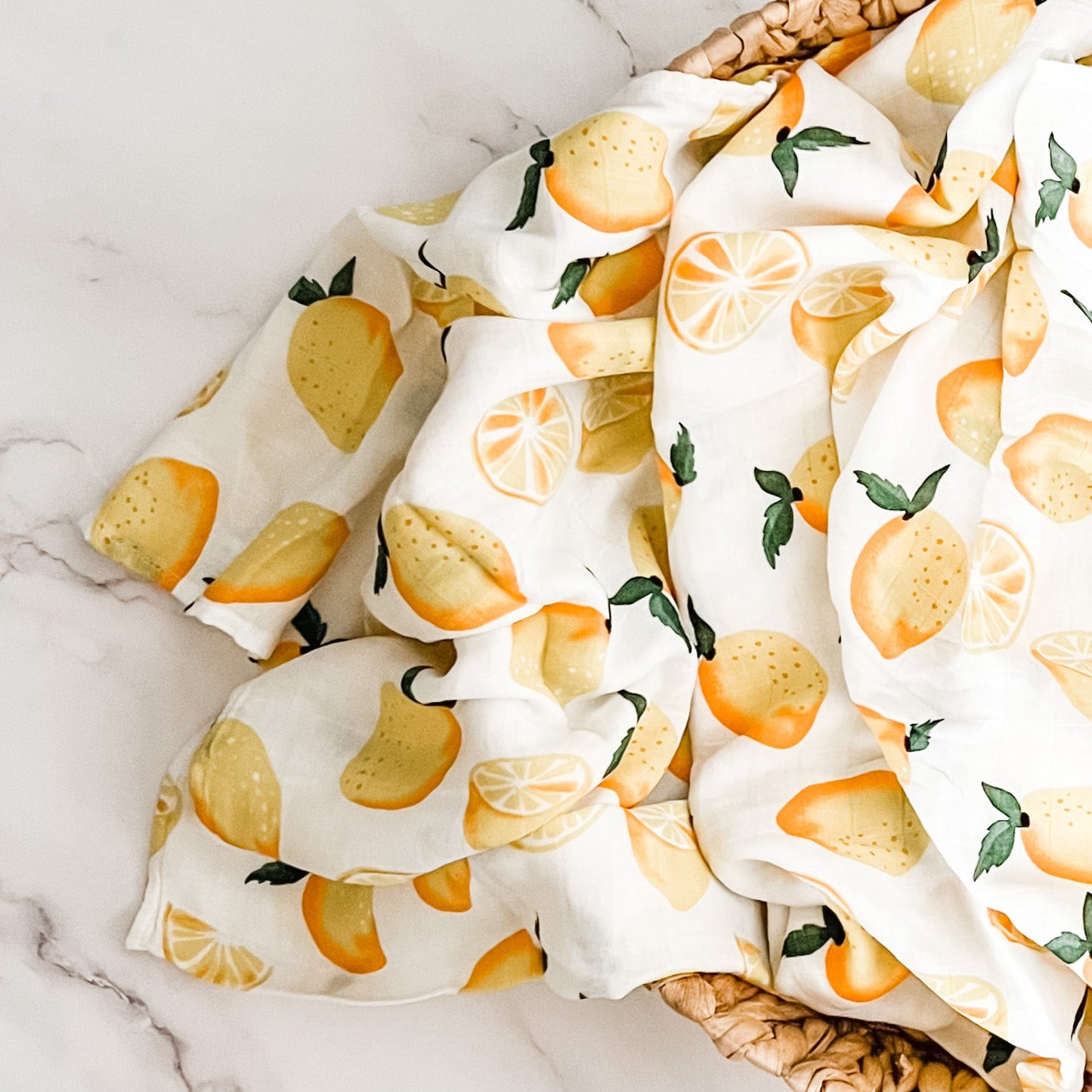 Bamboo + Organic Cotton Muslin Wrap - Lemon Squash - Mumma Bear