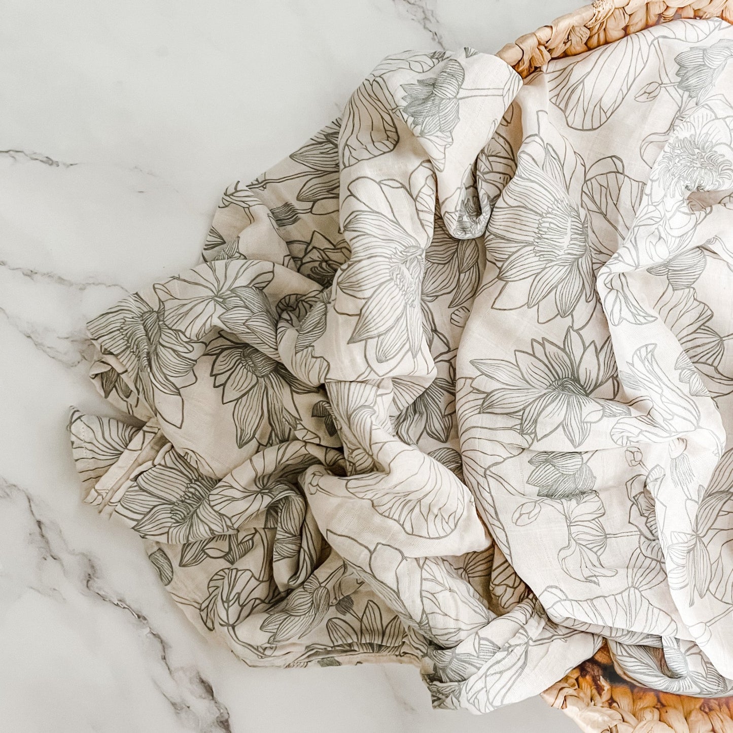 Bamboo + Organic Cotton Muslin Wrap - Lotus Lily - Mumma Bear
