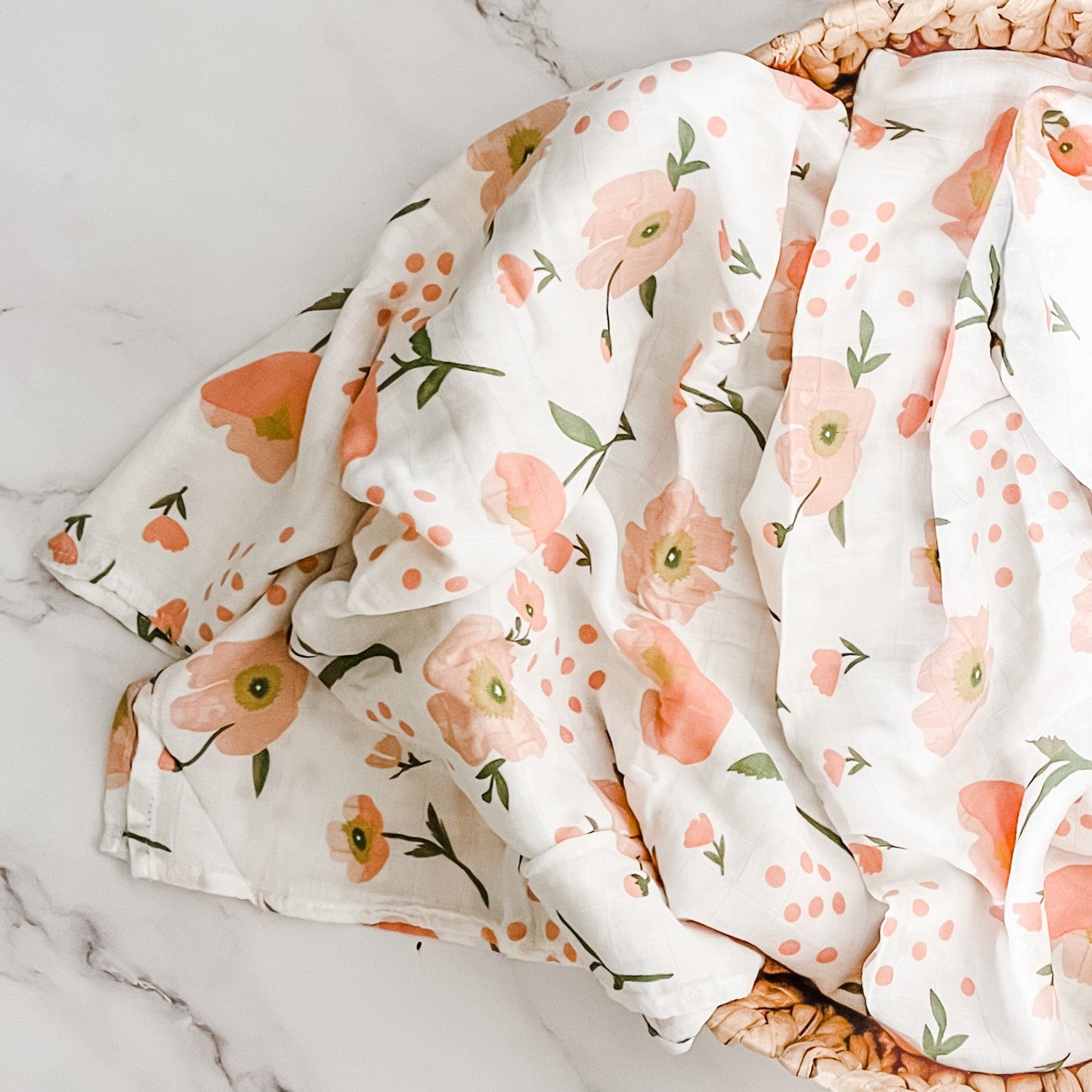Bamboo + Organic Cotton Muslin Wrap - Poppy - Mumma Bear