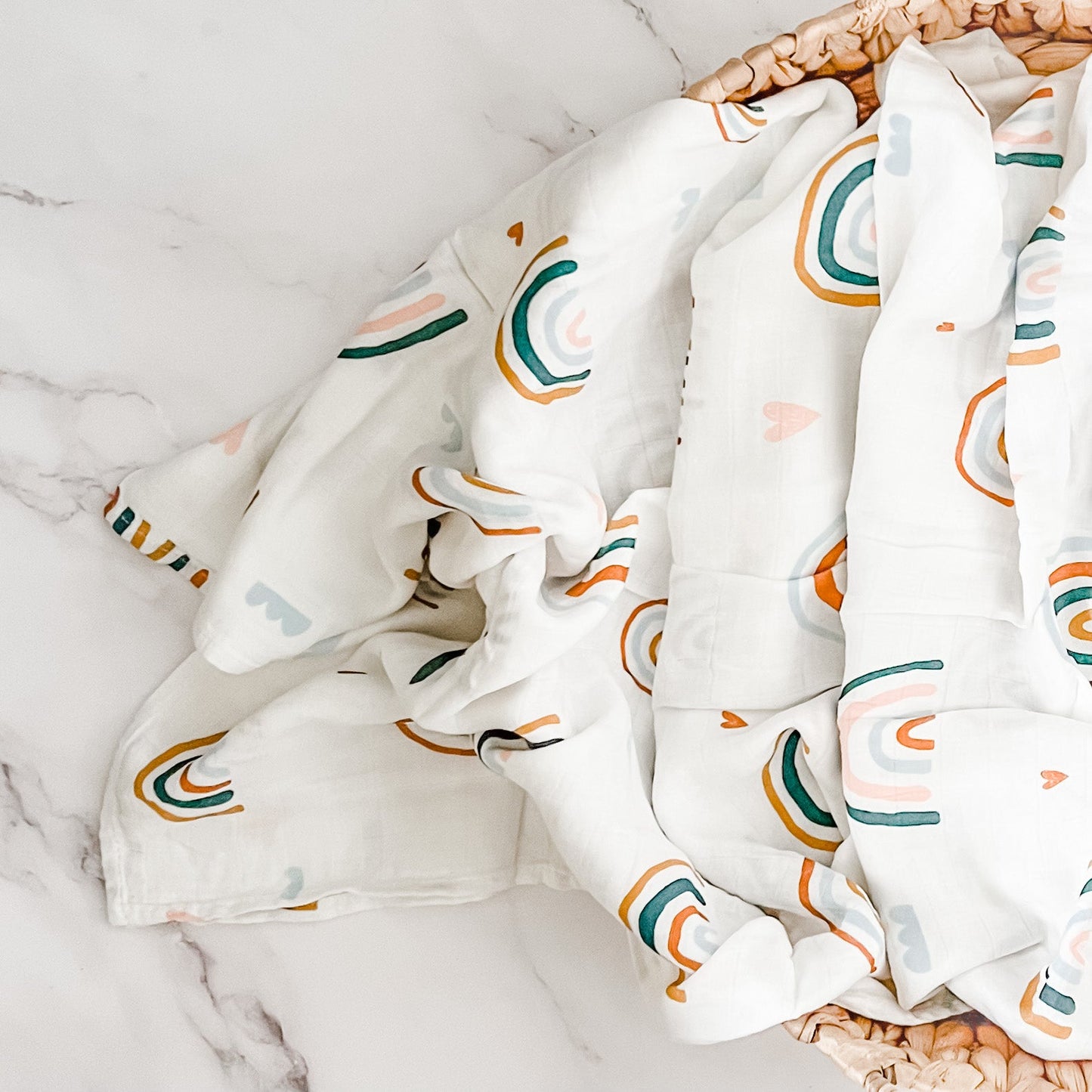 Bamboo + Organic Cotton Muslin Wrap - Rainbow - Mumma Bear