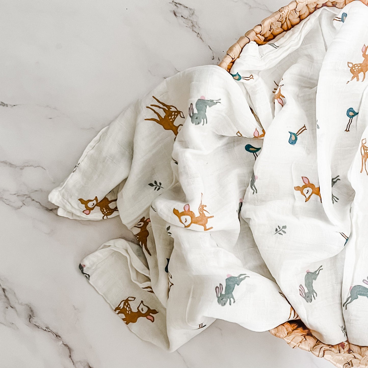 Cotton Muslin Wrap - Bambi & Bunny - Mumma Bear