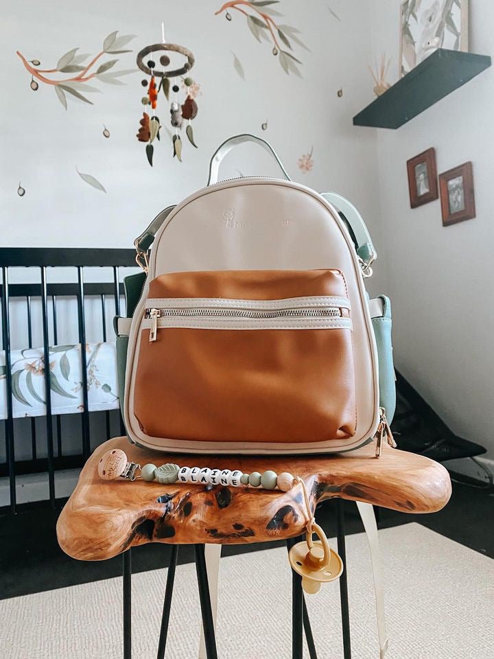 Eucalyptus - Vegan Leather Nappy Backpack - Mumma Bear