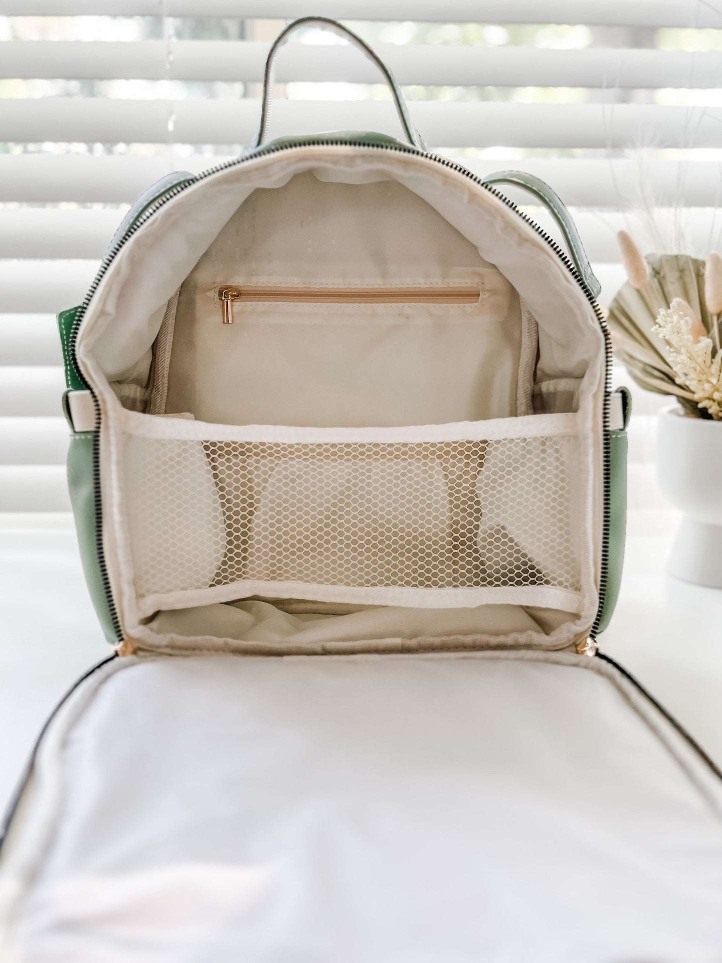 Eucalyptus - Vegan Leather Nappy Backpack - Mumma Bear