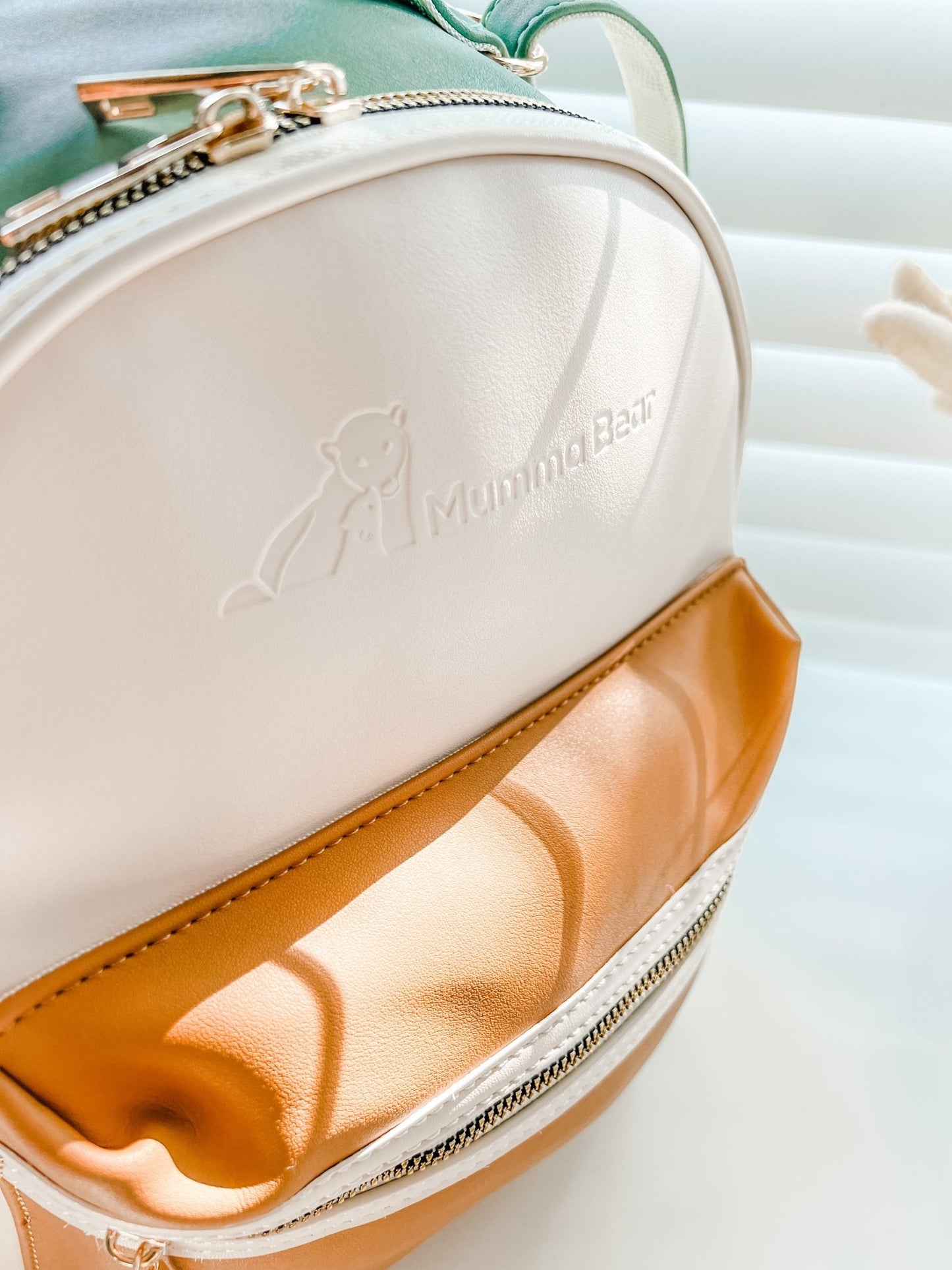 Eucalyptus - Vegan Leather Nappy Backpack - Mumma Bear