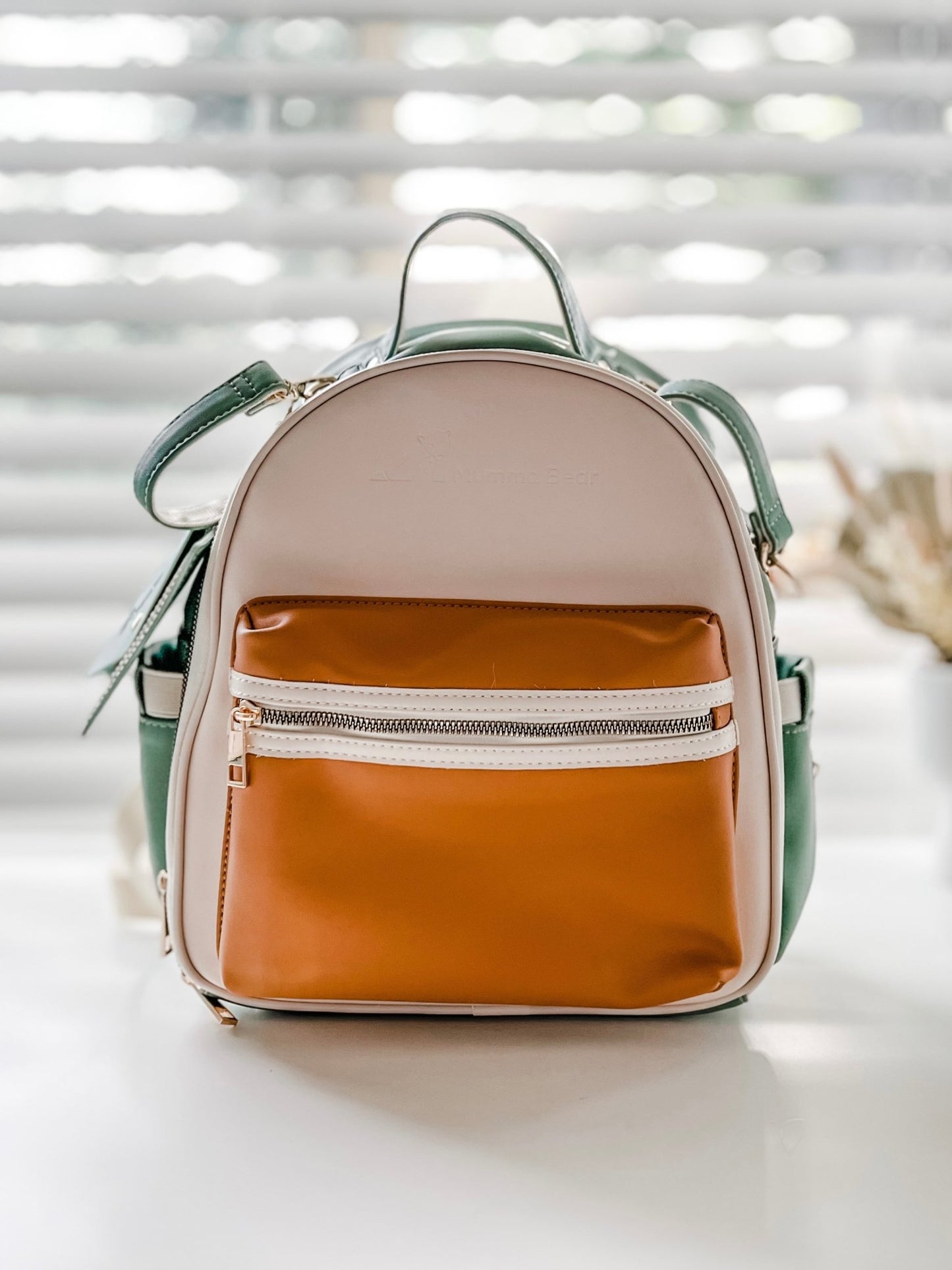 Eucalyptus - Vegan Leather Nappy Backpack - Mumma Bear