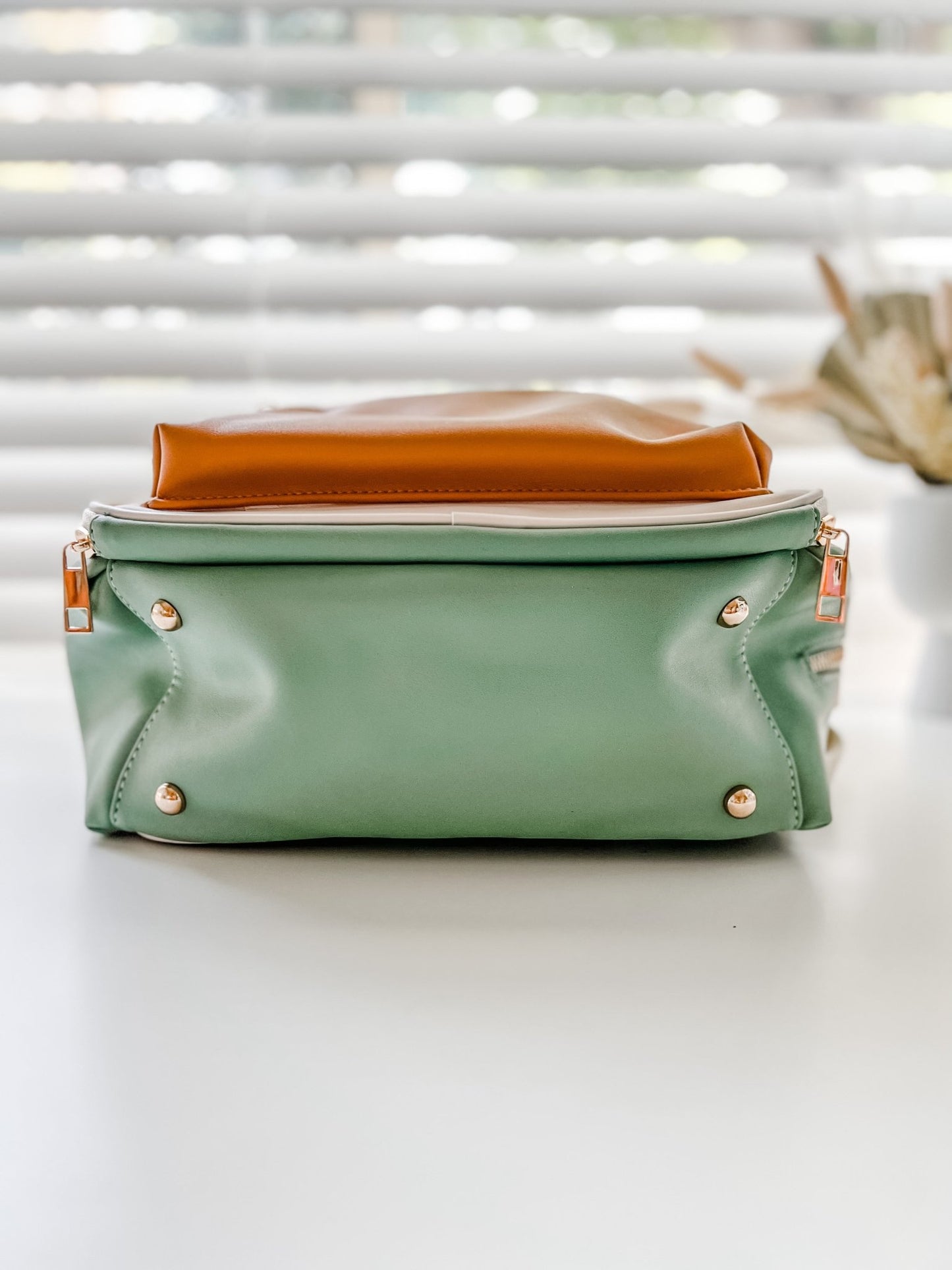 Eucalyptus - Vegan Leather Nappy Backpack - Mumma Bear