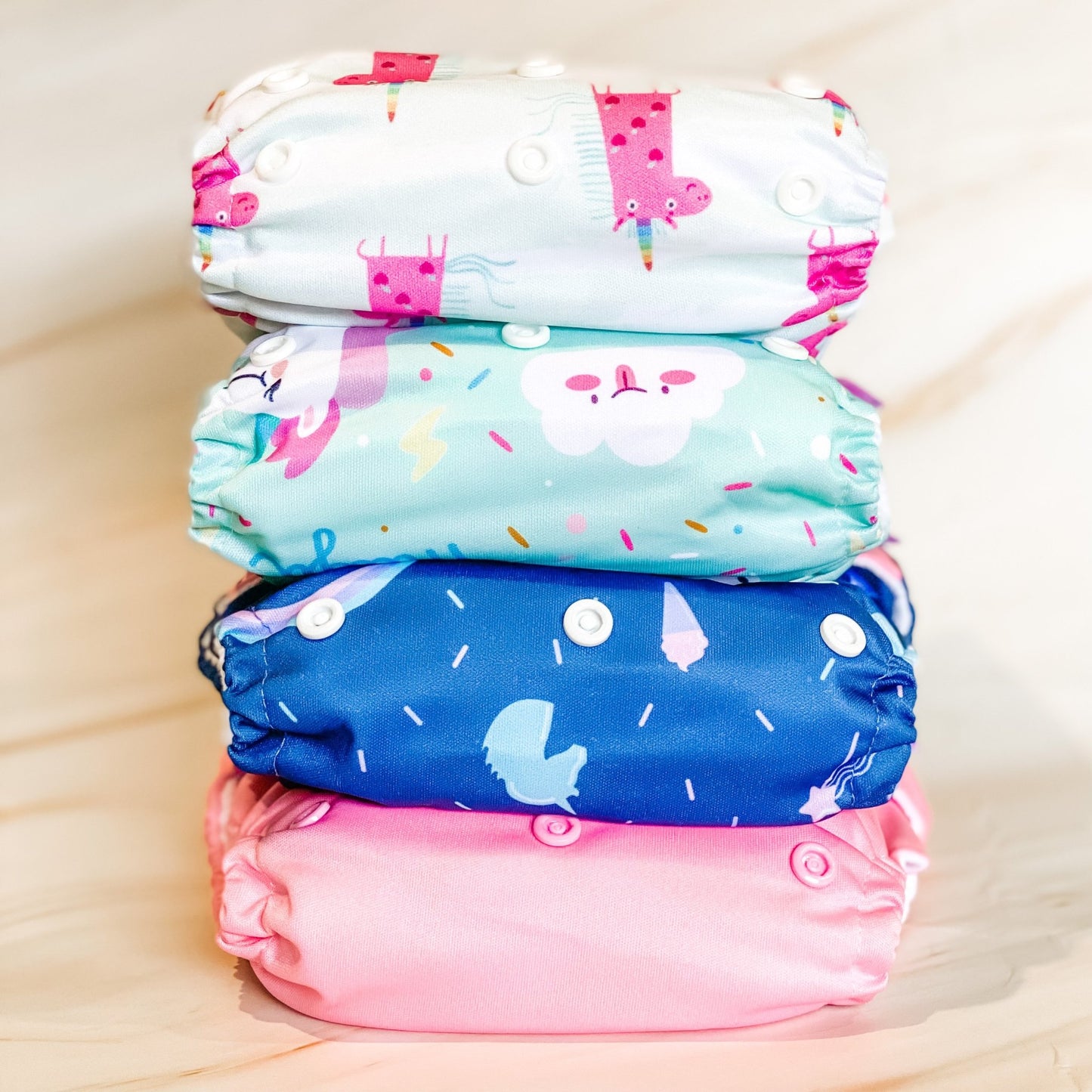 Suede Cloth Nappy - Unicorn Dreams - Mumma Bear Mum And Baby