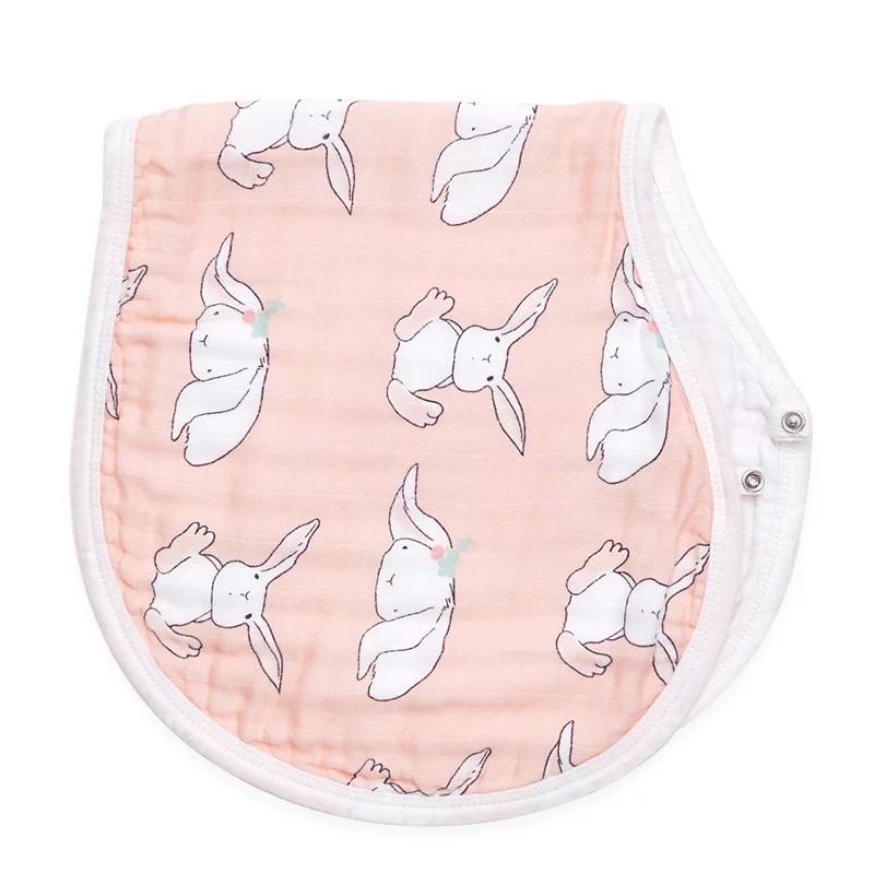 2 in 1 Bib & Burp Cloth 6 Layer Bamboo Cotton - Bunny - Mumma Bear Mum And Baby