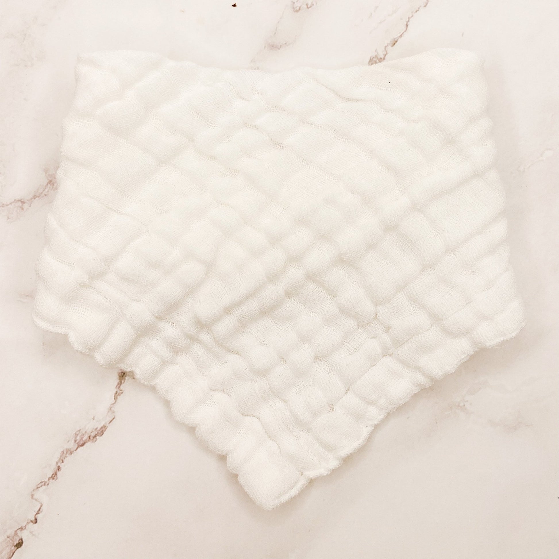 6-Layer Muslin Cotton Bandana Bib - Cloud White - Mumma Bear Mum And Baby