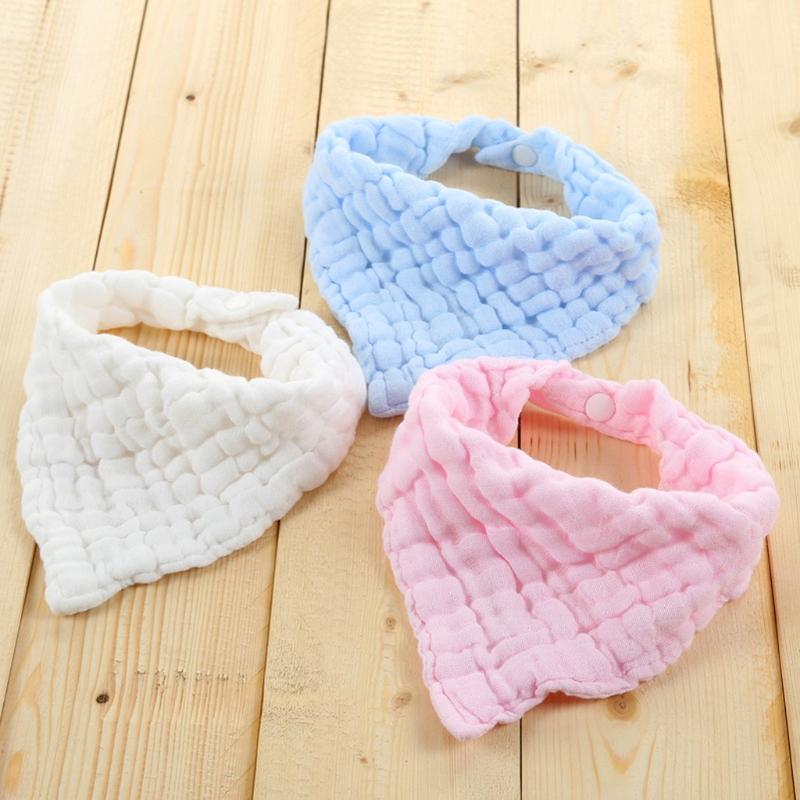 6-Layer Muslin Cotton Bandana Bib - White - Mumma Bear Mum And Baby