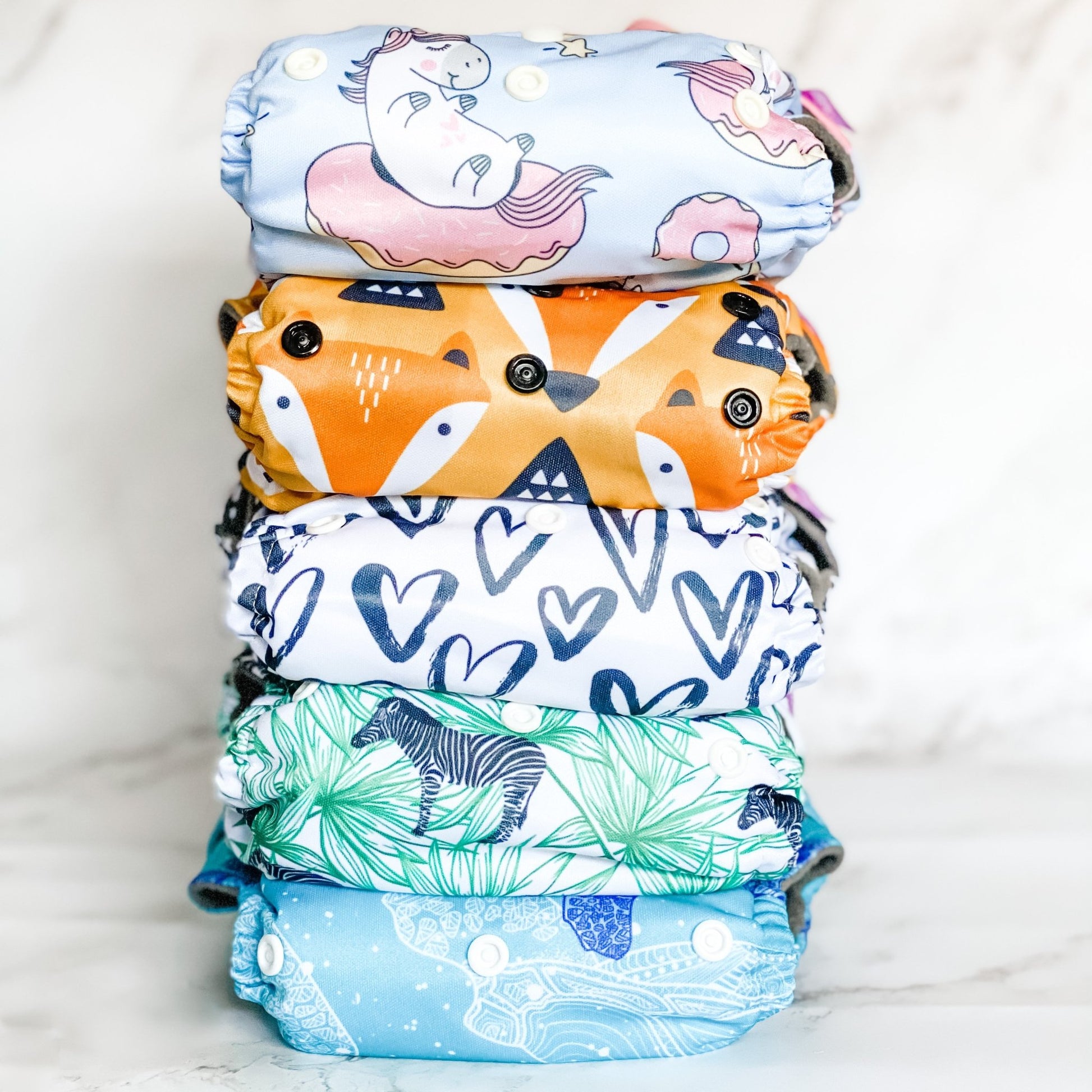 Bamboo Charcoal Cloth Nappy - Turtle Ocean - Mumma Bear Mum And Baby