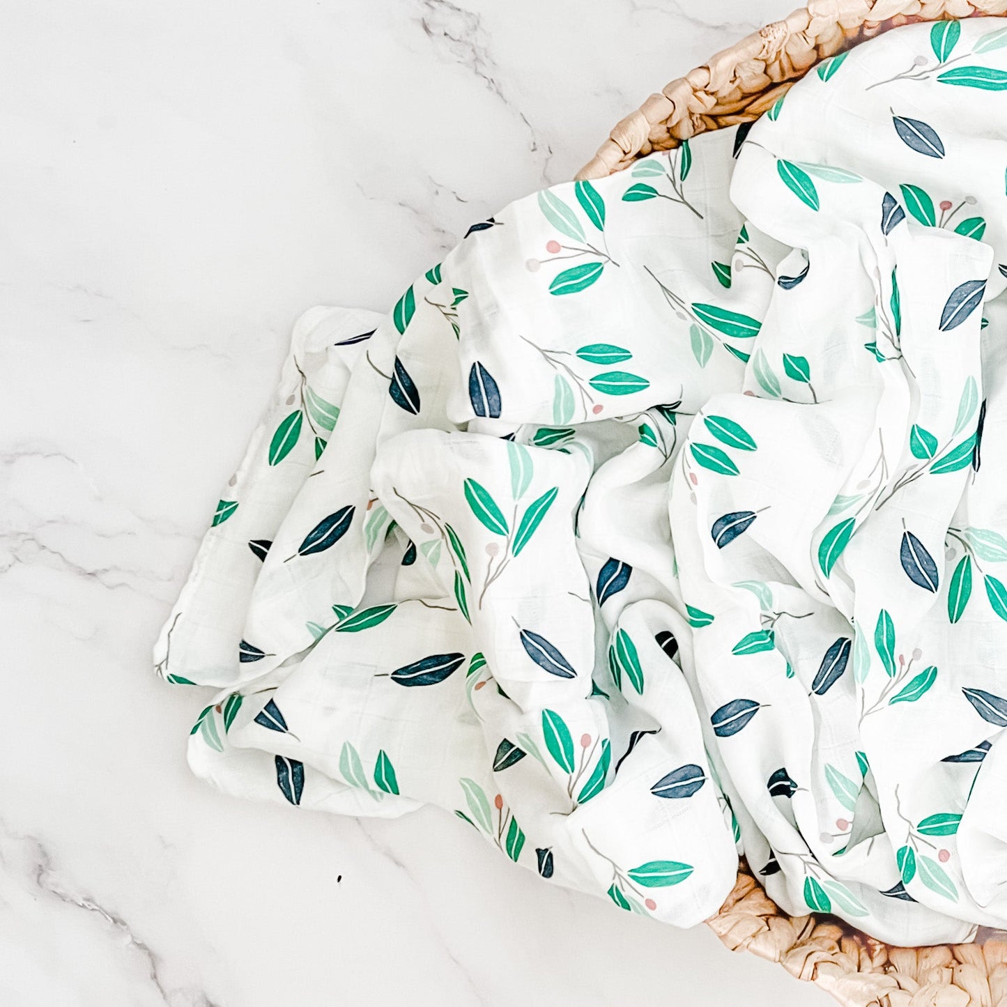 Bamboo + Organic Cotton Muslin Wrap - Eucalyptus - Mumma Bear