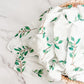 Bamboo + Organic Cotton Muslin Wrap - Green Leaves - Mumma Bear