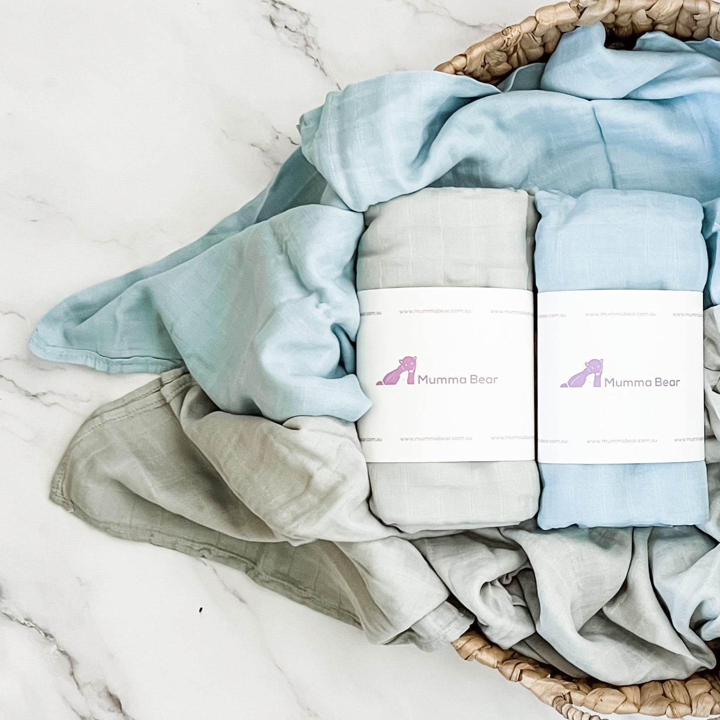 Bamboo + Organic Cotton Muslin Wraps - Francis - Mumma Bear