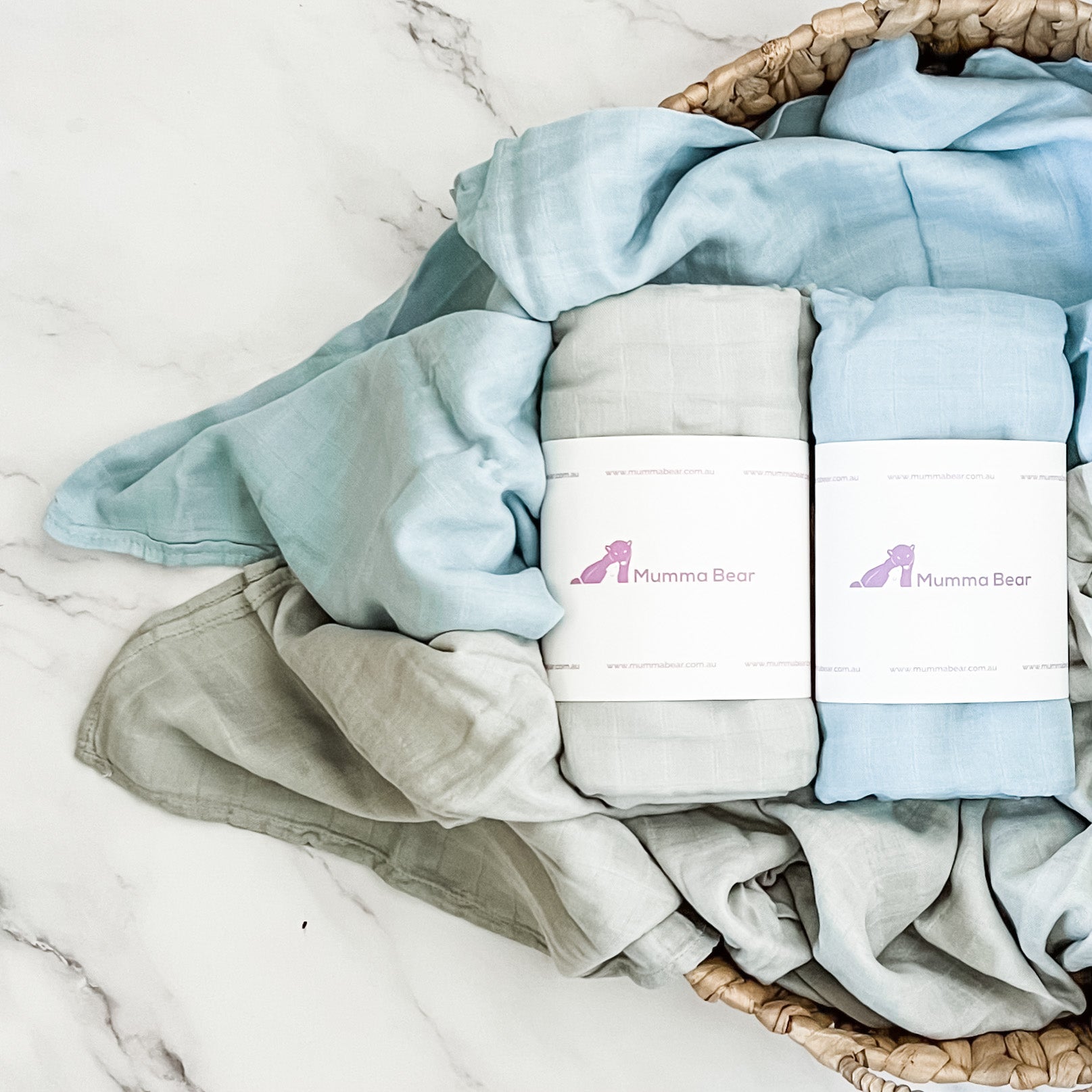 Bamboo + Organic Cotton Muslin Wraps - Francis - Mumma Bear