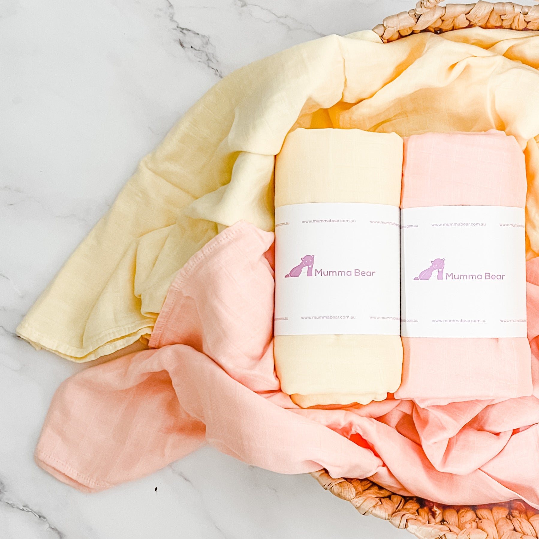 Bamboo + Organic Cotton Muslin Wraps - Gabriella - Mumma Bear