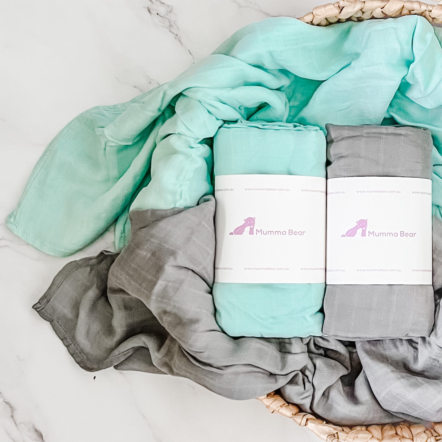 Bamboo + Organic Cotton Muslin Wraps - Montana - Mumma Bear