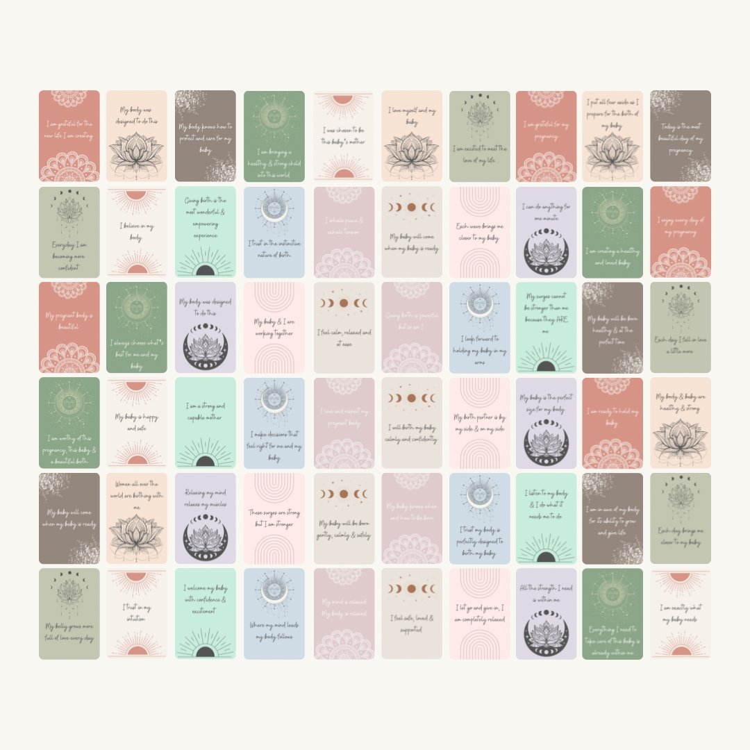 BUNDLE Pregnancy + Birth Affirmation Cards Kit (Digital Download) - Mumma Bear