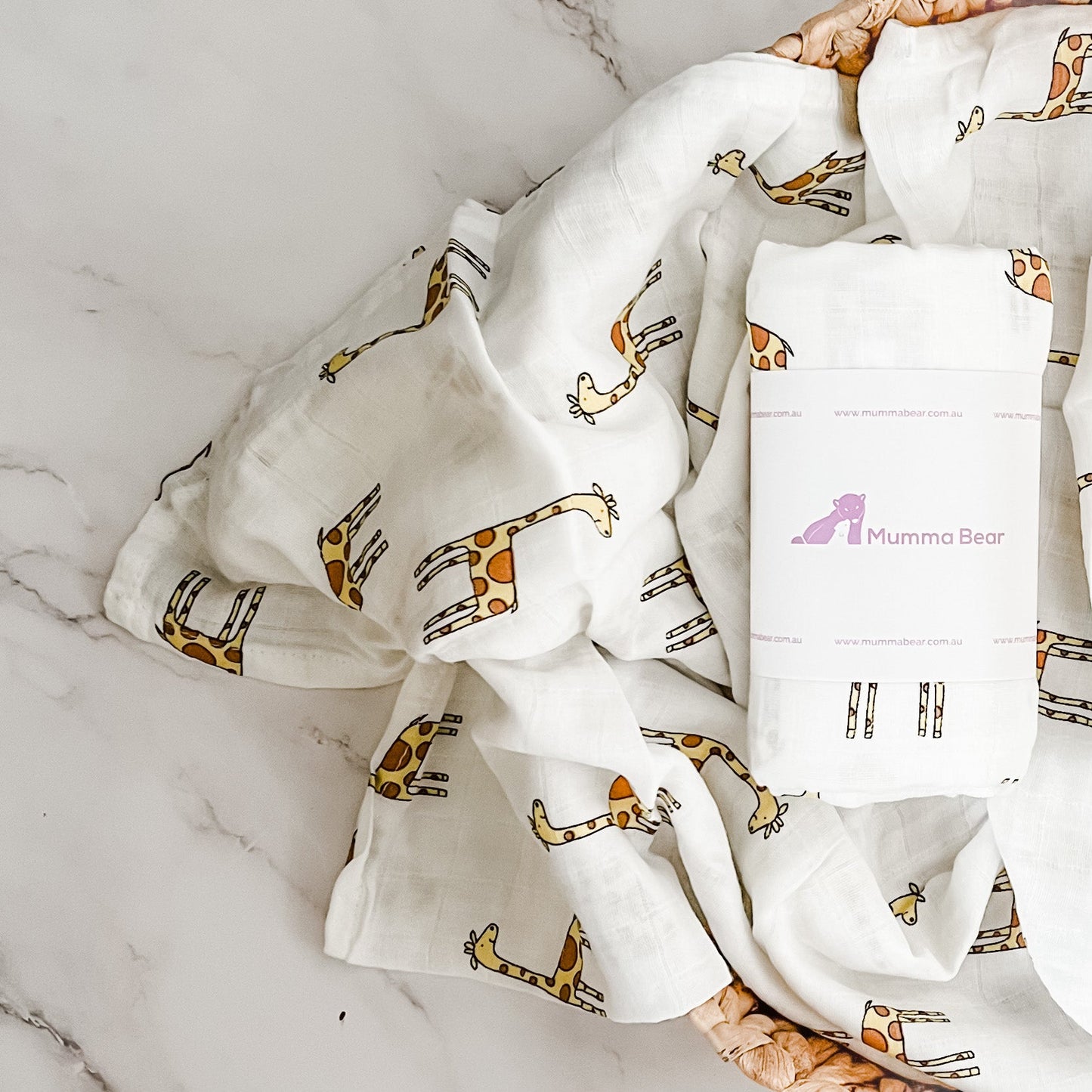 Cotton Muslin Wrap - Giraffe - Mumma Bear