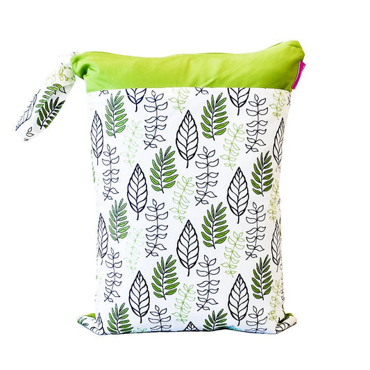 Large Wet Bag Double Zip - Lush Leaves - Mumma Bear Mum And Baby