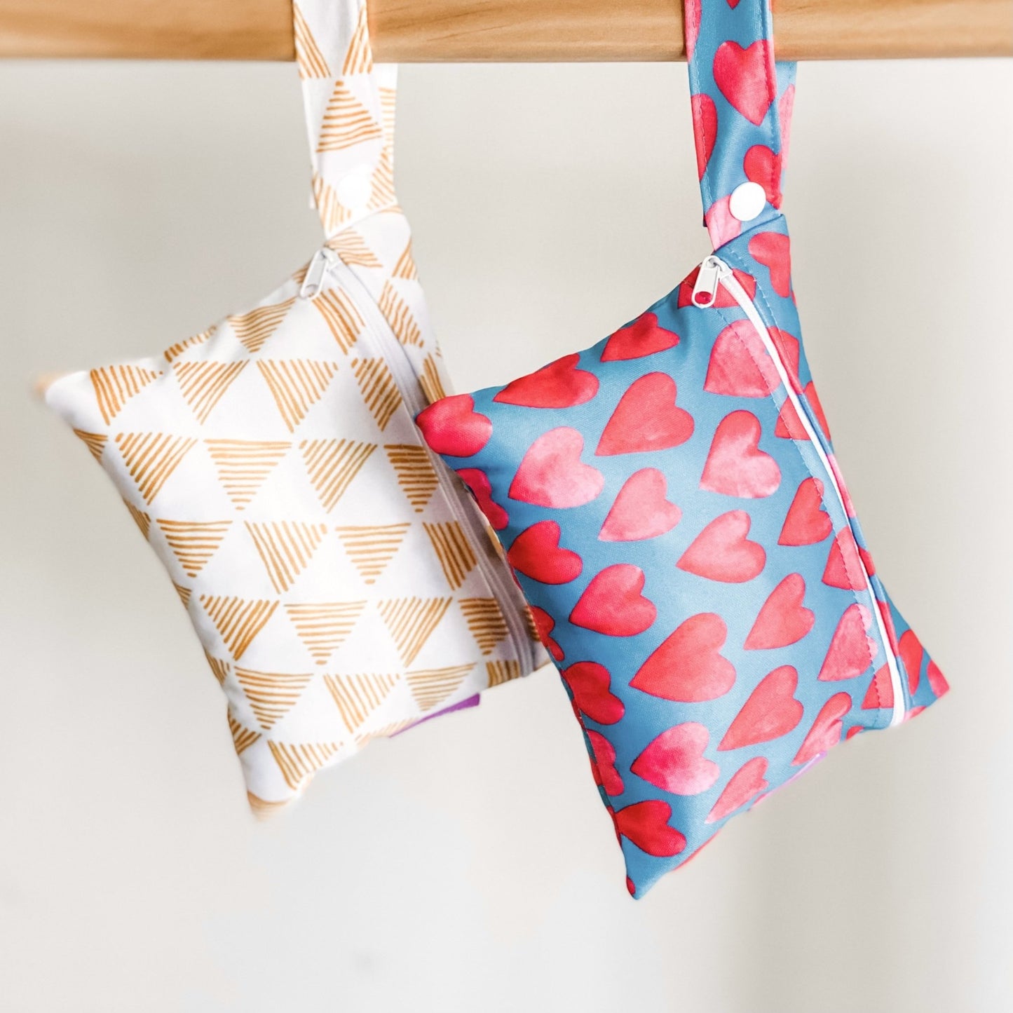 Mini Wet Bag - Sea of Hearts - Mumma Bear Mum And Baby