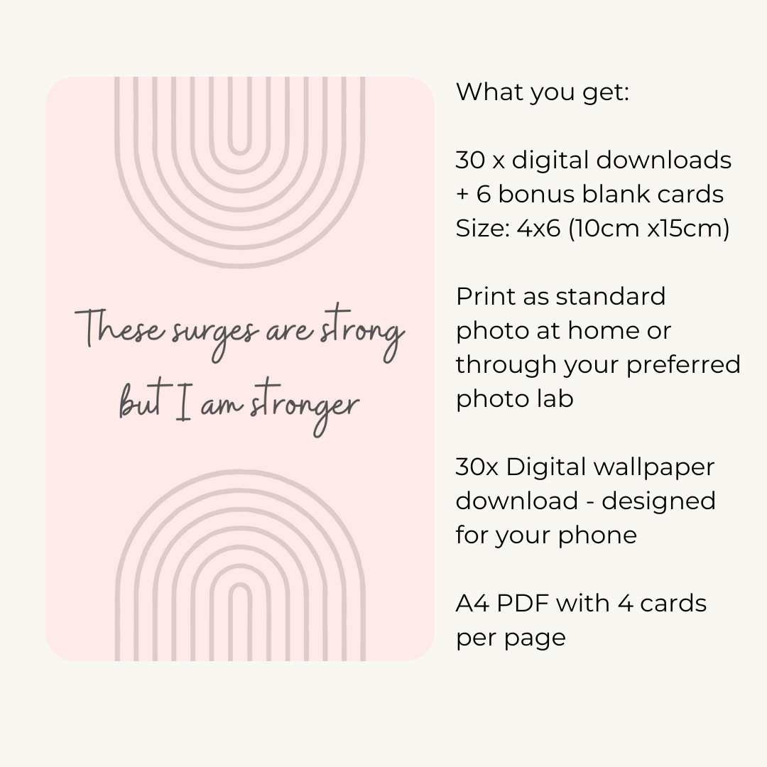 Positive Birth Affirmation Cards Kit (Digital Download) - Mumma Bear Mum And Baby