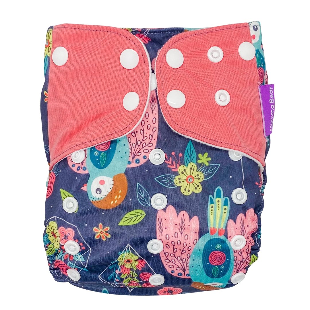 Suede Cloth Nappy - Night Meadow - Mumma Bear Mum And Baby