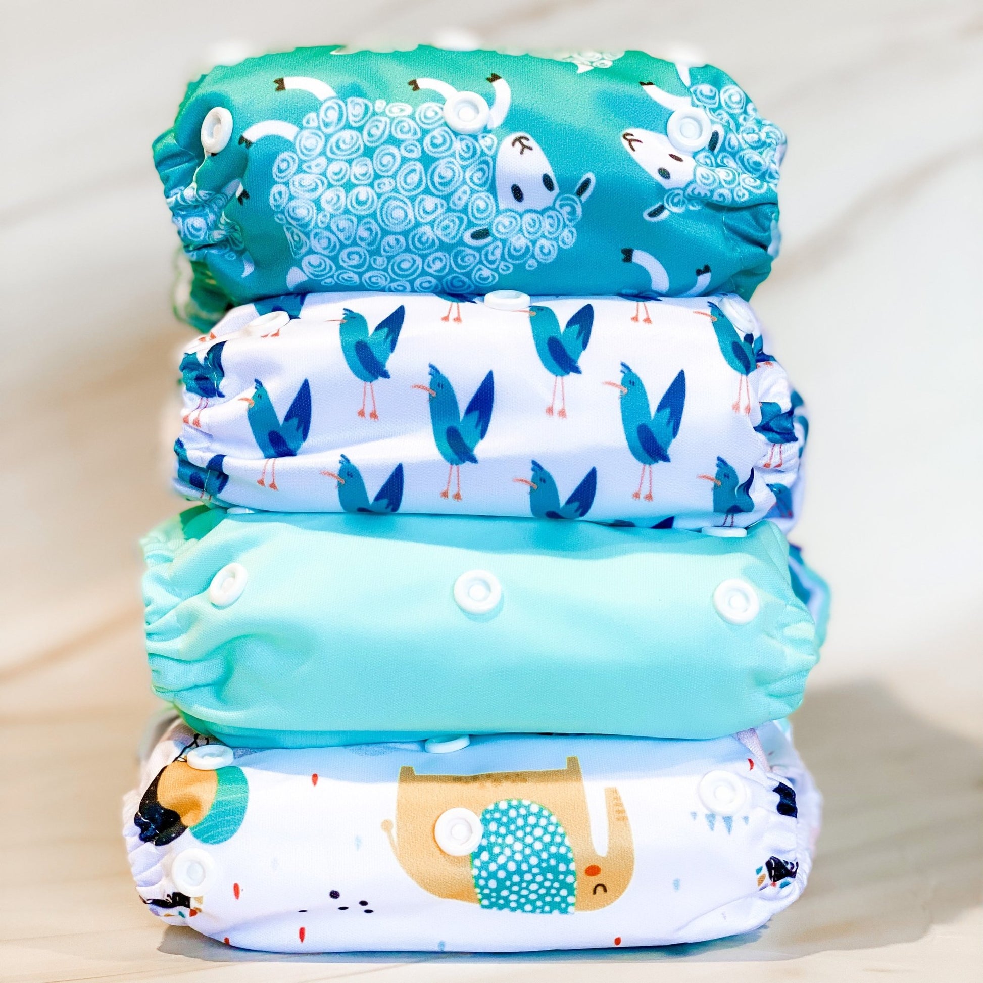 Suede Cloth Nappy - Party Animals - Mumma Bear Mum And Baby