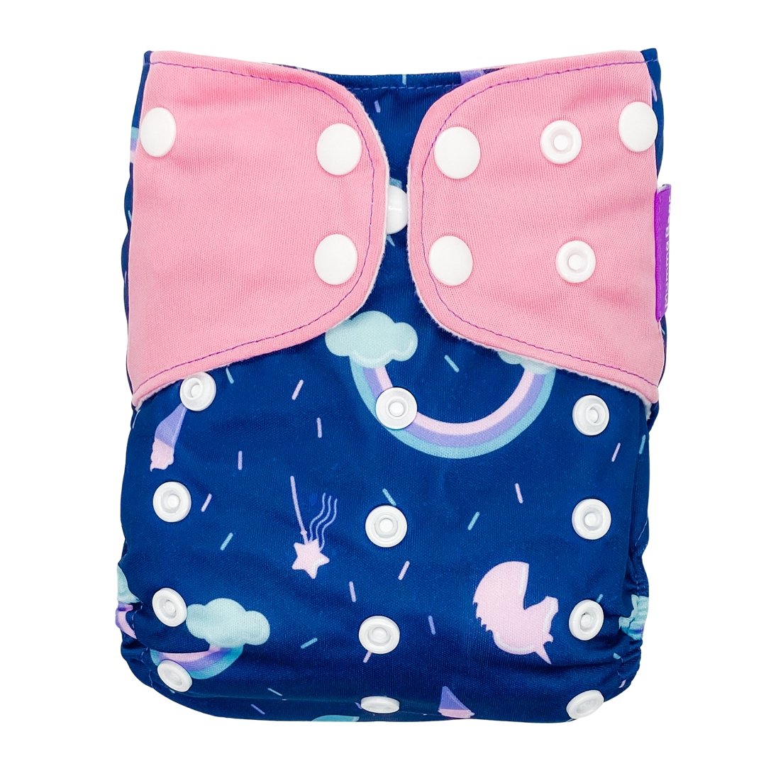 Suede Cloth Nappy - Unicorn Dreams - Mumma Bear Mum And Baby